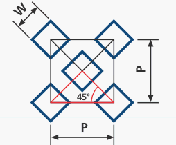 Квадратная перфорация 45°